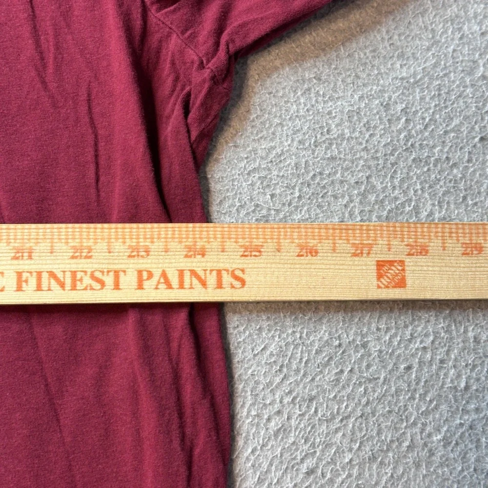 The North Face T-Shirt Mens XXL Maroon Long Sleeve Graphic Logo Cotton Tee